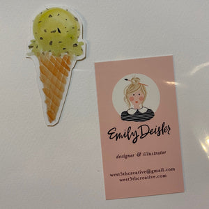 Mint Ice Cream Cone Sticker